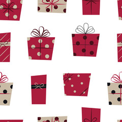 Christmas Presents Seamless Repeat Pattern.