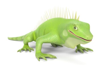 3D Illustration of a Cartoon Iguana