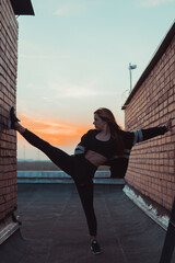 Fototapeta premium girl on the roof in a twine