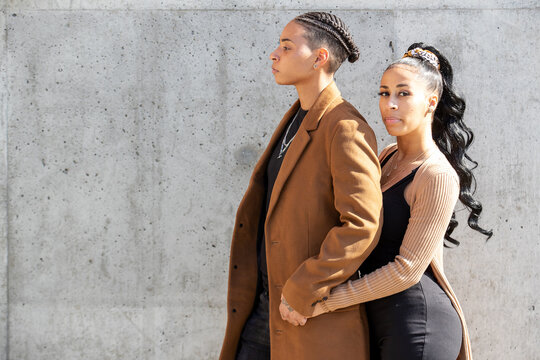 African American gay women together outside