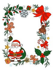 set of christmas elements