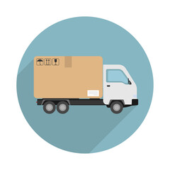 Icon delivery truck. Flat style vector illustration delivery service concept.
