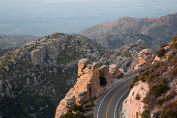Catalina Highway is scenic drive up Mount Lemmon, a Sky Island in Tucson, Arizona