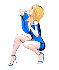 3D japanese anime girl.