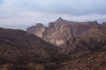 Beautiful Mount Lemmon Seven Cataracts Vista over Catalina Mountains to Thimble Peak