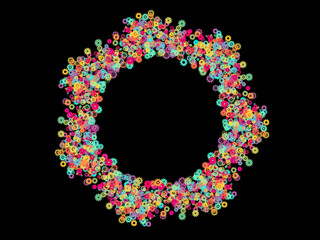 Abstract fractal colorful pattern over black background