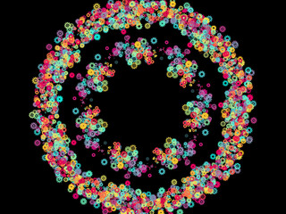 Abstract fractal colorful pattern over black background