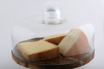 cow french and swiss cheese as morbier and gruyere