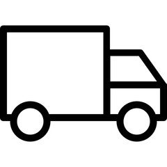 
A simple delivery van line icon vector 
