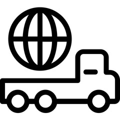 
A simple delivery van line icon vector 
