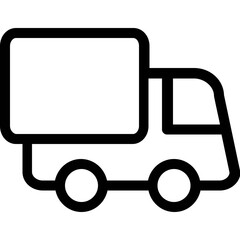 
A simple delivery van line icon vector 
