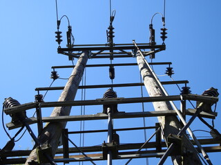 View of the double power pole