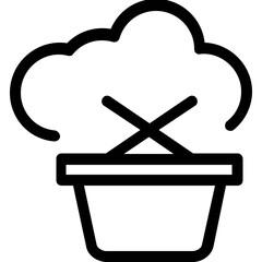 
Cloud shopping basket. Concept of online shopping line icon vector 
