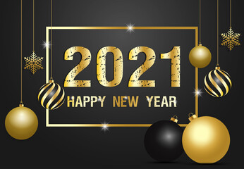 Happy new year 2021 Vector illustration background for greeting card, invitations, posters design. New year background.