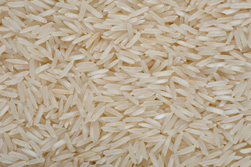 Food background. White rice basmati