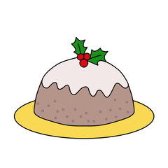 クリスマスプディング　かわいい　イラスト