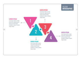 triangle and four options infographic template. business information template