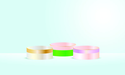 3d iron and gold podium background for product advertising mock up. product display background. eps 10