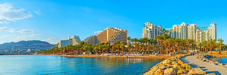 Panorama of Eilat from the pier, Israel