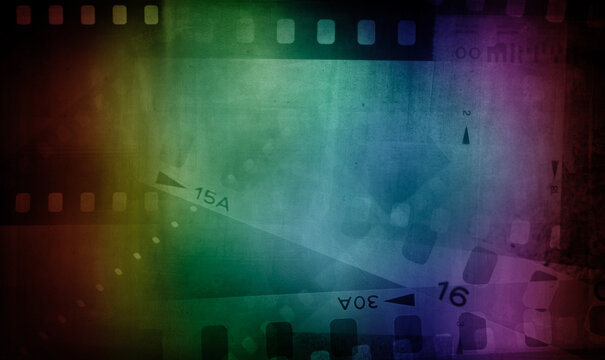 Colorful film frames background