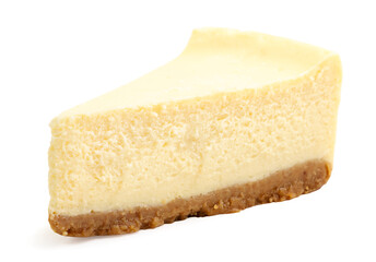 Cheesecake slice on a white background. Isolated
