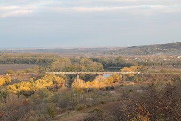 landscape with river and forest