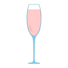 Simple illustration of a glass of champagne for Christmas holiday