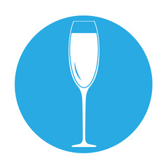 Simple illustration of a glass of champagne for Christmas holiday