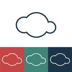 Linear vector icon with cloud