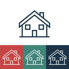 Linear vector icon with house