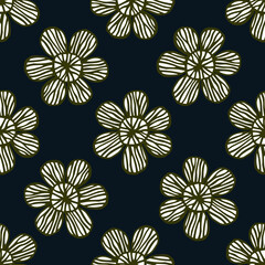 Seamless bright pattern from decorative flowers. Vector stock illustration eps10.