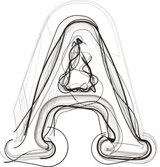 Abstract hand drawn Letter A