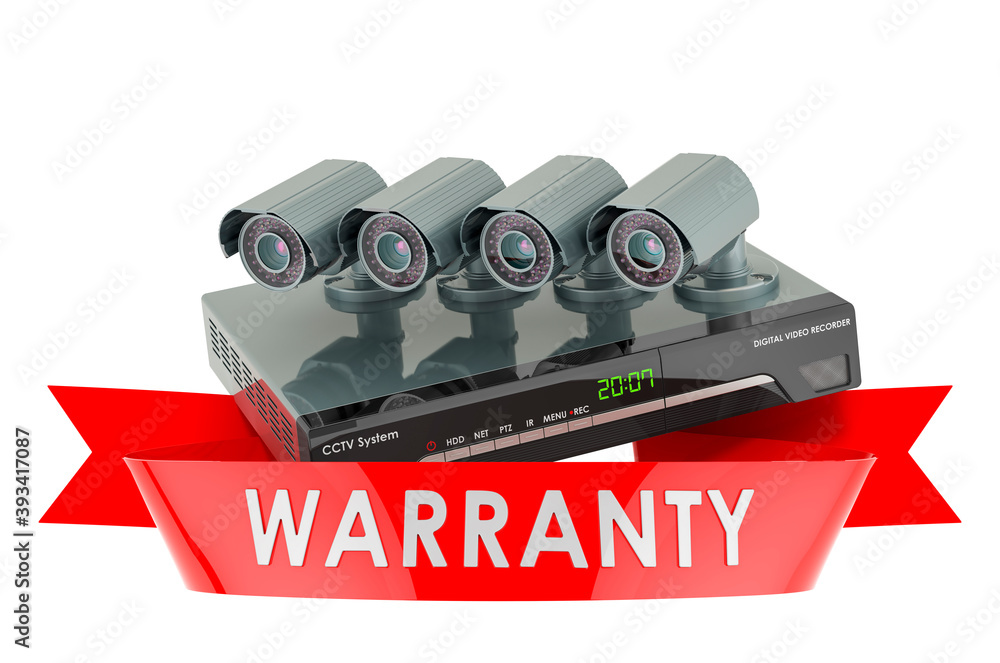 Aufkleber digital video recorder system warranty concept. 3d rendering