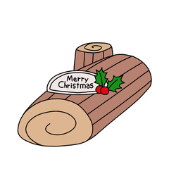 クリスマス　ブッシュドノエル　かわいい　イラスト