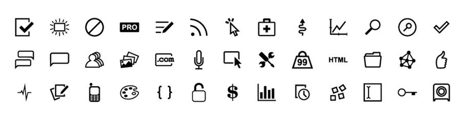 Set of plan icons