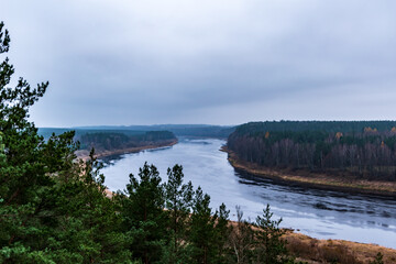 Autumn view of the Daugava from a height of 21m