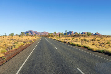 Fototapeta na wymiar Driving in the Australian outback, Northern Territory, Australia.