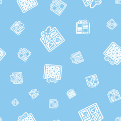 Vector gift box and star seamless pattern. Suitable for wrapping paper, packaging, background pattern, festive season and other design projects. 