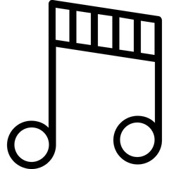 
Music Note Line Vector Icon
