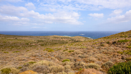 Fantastic view of the Mediterranean in northern Ios Island. Cyclades Islands, Greece
