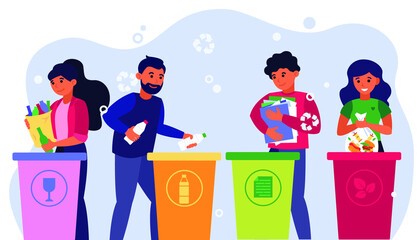 waste sorting concept.