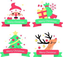Christmas character holding blank banner. christmas card with santa claus