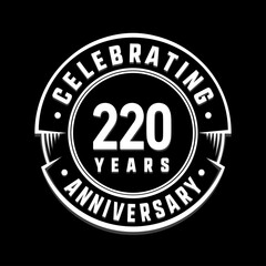 220 years anniversary logo template. Vector and illustration.
