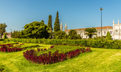 The Imperial Gardens and Jeronimos Monastery, Lisbon, Portugal
