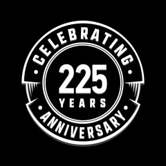 225 years anniversary logo template. Vector and illustration.
