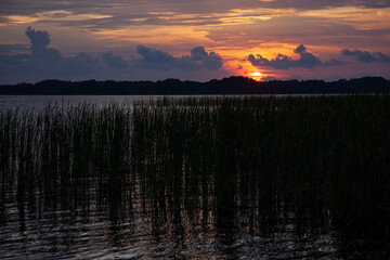 Sun Setting Over Lake Tarpon, Florida