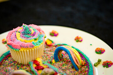 cupcake with icing and sprinkles 3