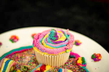 cupcake with icing and sprinkles 4