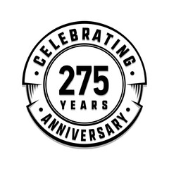 275 years anniversary logo template. Vector and illustration.