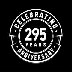 295 years anniversary logo template. Vector and illustration.